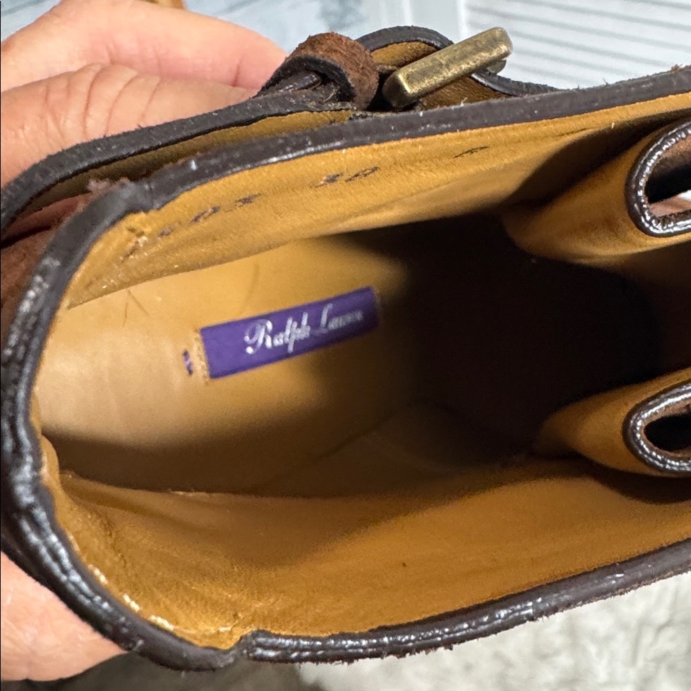 Ralph Lauren Purple Label Brown Suede Ankle Boots - Picture 10 of 11